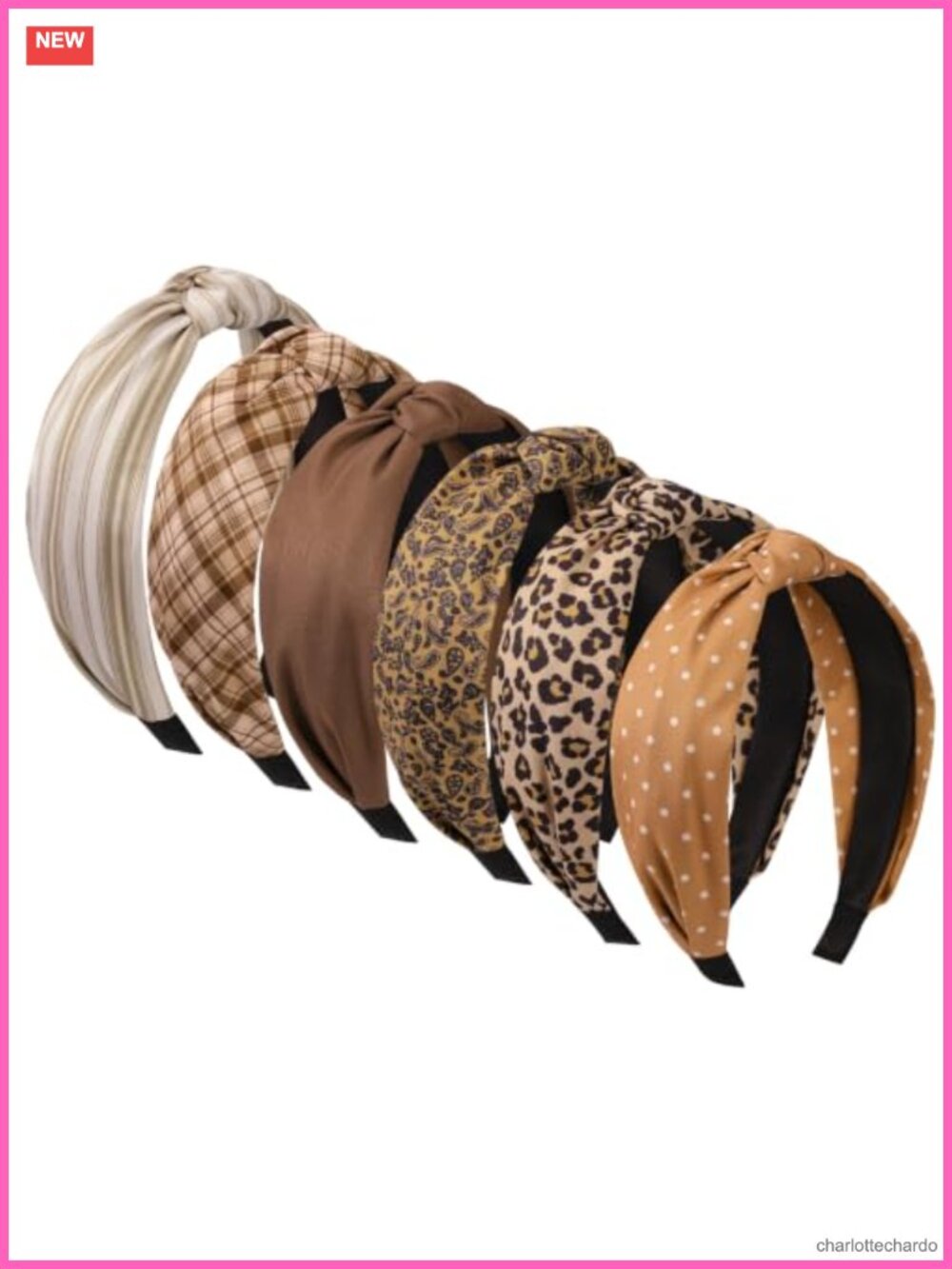 6 Pc Knotted Headbands Set Polyester One Size Fits Most Fall Hair Accessories